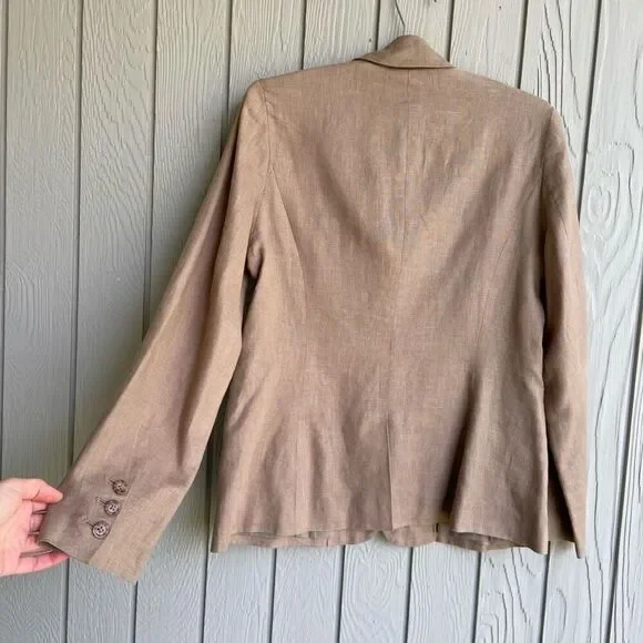 Boden Tan Linen Blazer Effortlessly Stylish and Versatile, Normcore SZ Flex - Picture 2 of 7